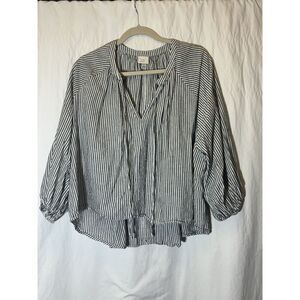 A New Day 3/4 Ballon Sleeve Blouse High/ Low Hem Size‎ Large Y26